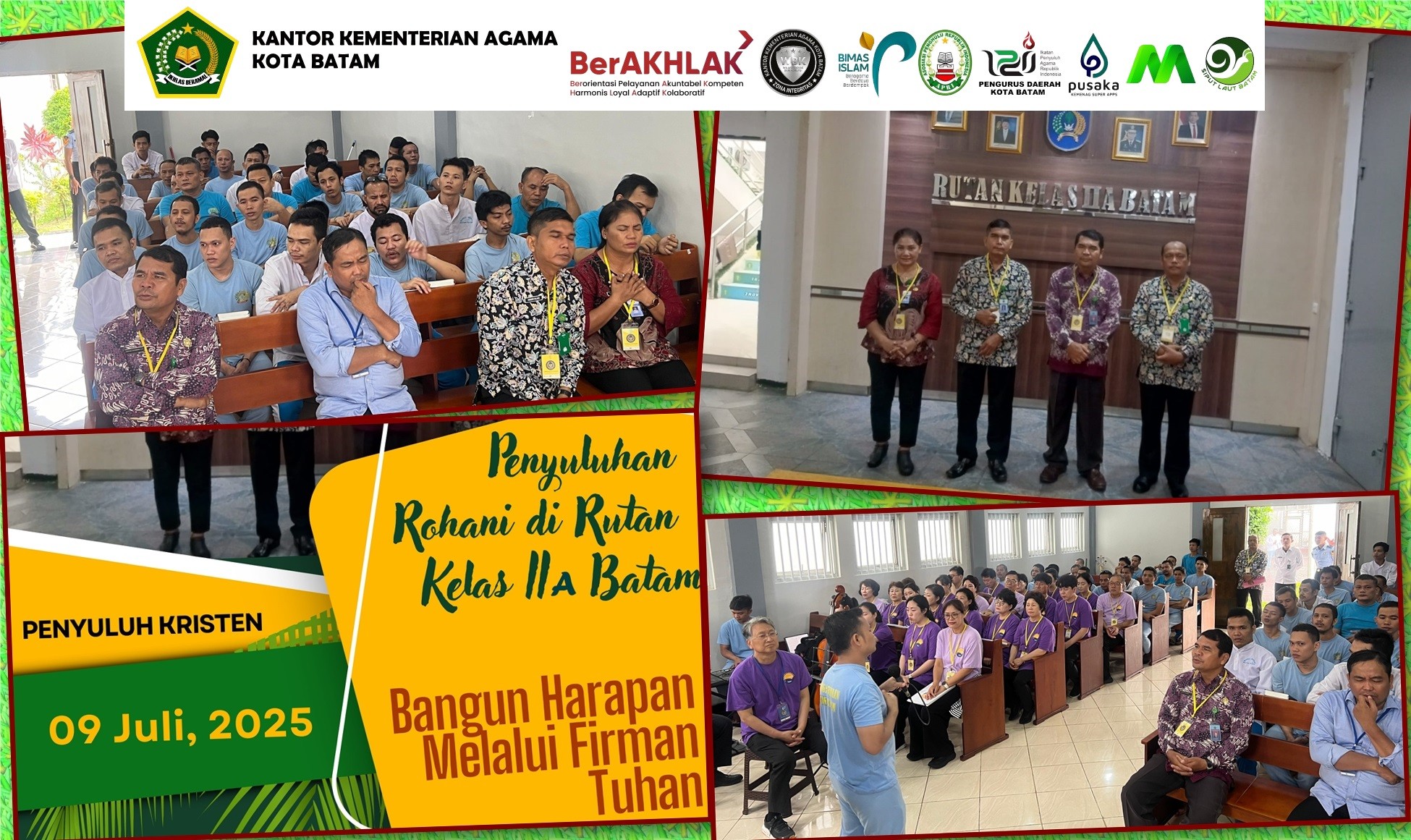 Penyuluhan Rohani: Bangun Harapan Melalui Firman Tuhan, di Rutan Kelas IIA Batam